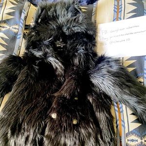 Spirithoods Black Wolf Coat w Ears Xsmall